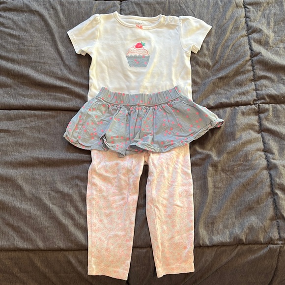 Carter's Other - Carter’s Cupcake Outfit Size 24M Baby Toddler GirlBirthday Polka Dots Ruffles